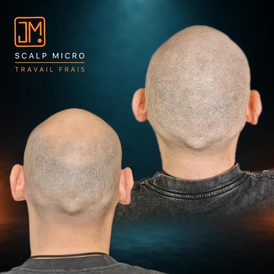 Micropigmentation capillaire : travail frais.