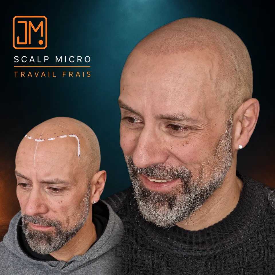 Micropigmentation capillaire : travail frais.